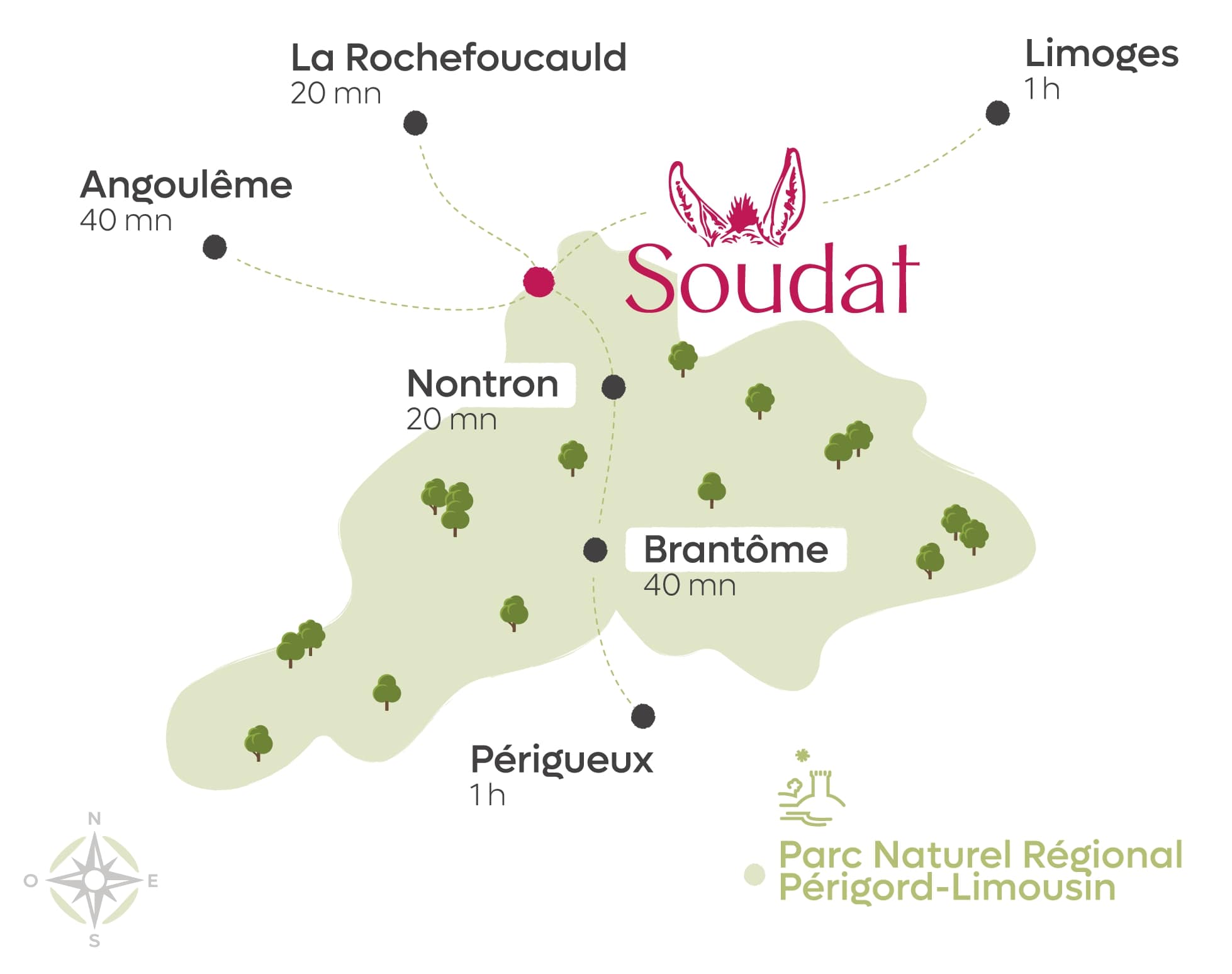 Carte de la ville de Soudat